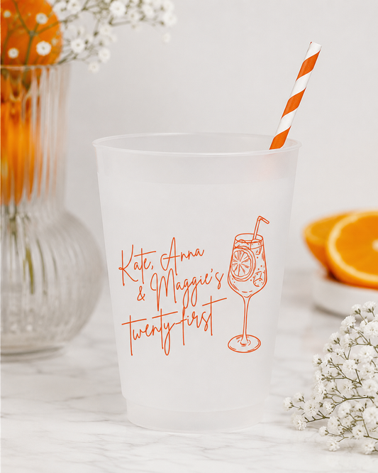 Personalized Aperol Spritz 21st Birthday Frosted Cup