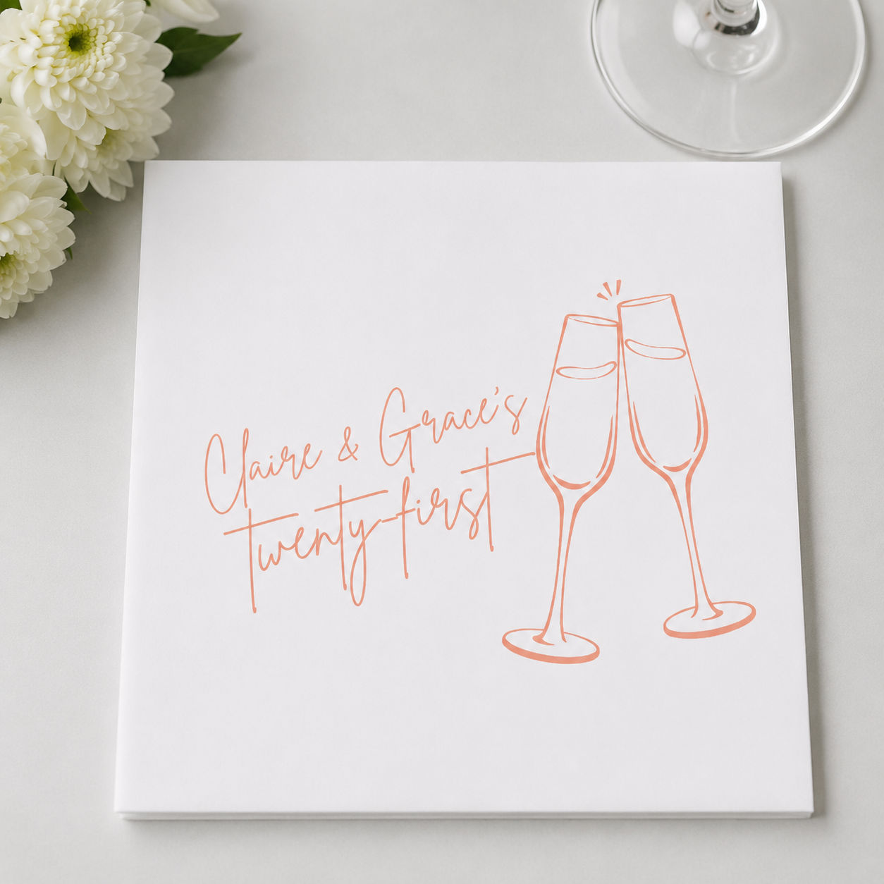 Personalized Champagne 21st Birthday Napkin