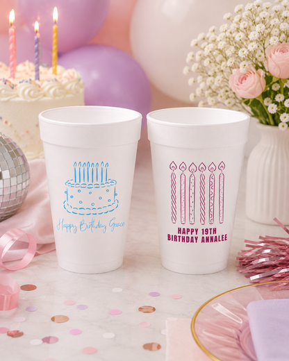 Birthday Cake Personalized Foam Cup