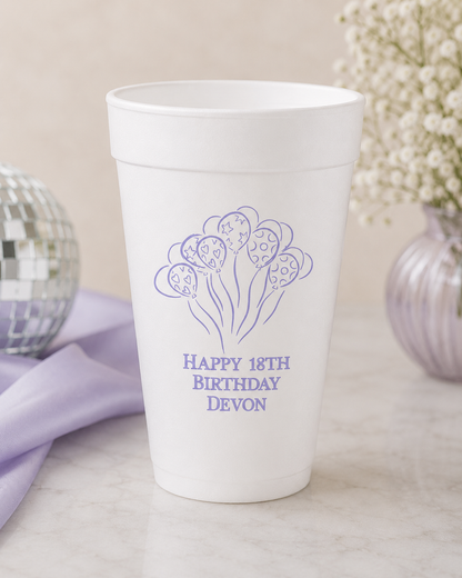 Birthday Balloon Personalized Foam Cup