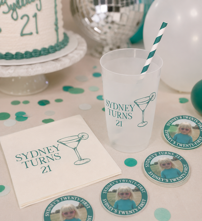 Personalized Martini Glass 21st Birthday Box