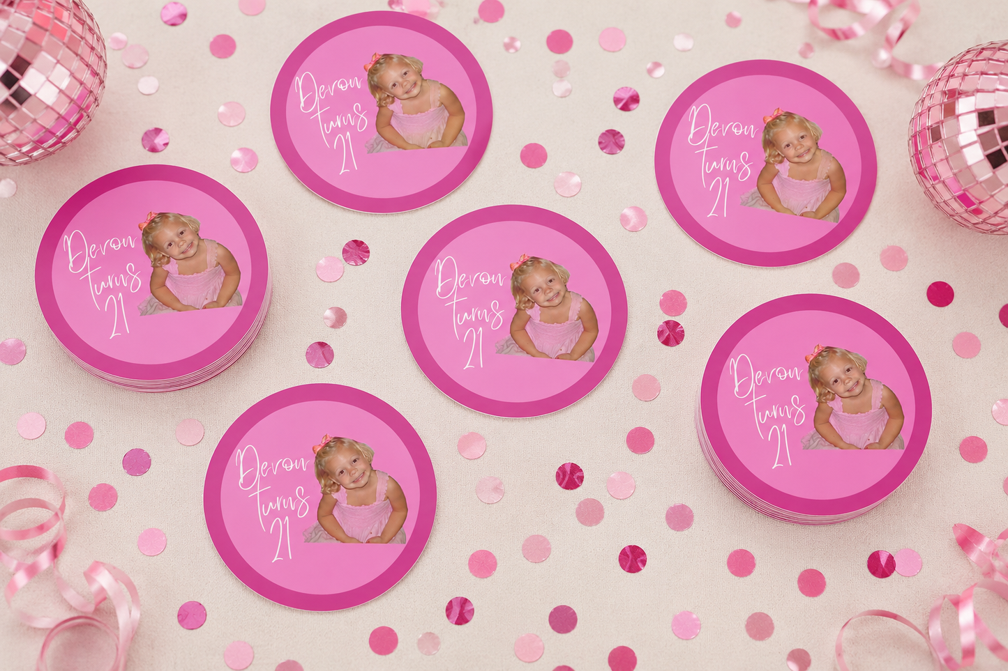 Customized "Turns 21" Sticker